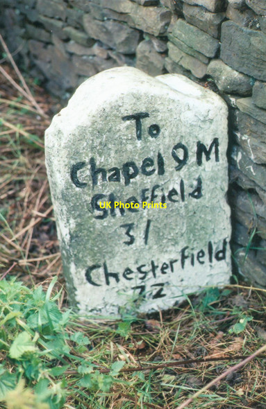 Photo 6"x4" Old Milestone by the B5470, Rainow Road, Brookhouse Bollington c2003