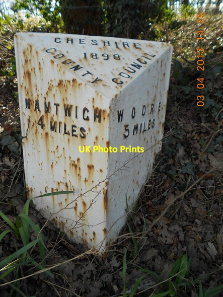 Photo 6"x4" Old Milepost by the A51, London Road, Walgherton Walgherton c2004