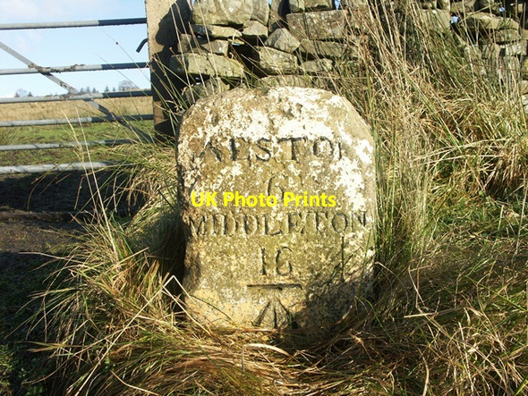 Photo 6"x4" Old Milestone by the B6277, south of High Ashgill Crossgill\/NY7440 c2002