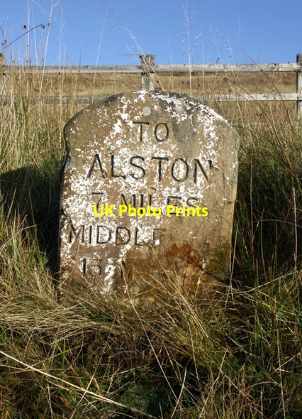 Photo 6"x4" Old Milestone by the B6277, south of Ladygill Bridge Burnhope Seat c2002