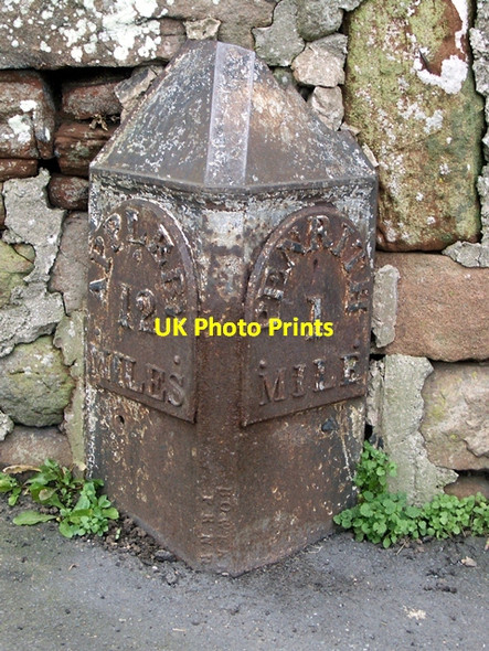 Photo 6"x4" Old Milepost by the former A66, Carleton, Penrith Penrith c2005