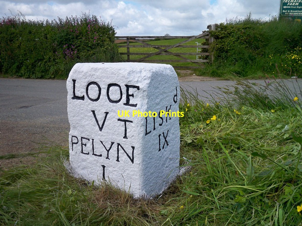 Photo 6"x4" Old Milestone by the B3359, north east of Tremaine Farm Lanreath c2002