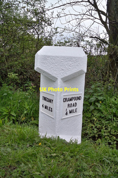 Photo 6"x4" Old Milestone south of Grampound Road village Grampound Road c1998