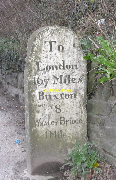 Photo 6"x4" Old Milestone by the A6, north of Whaley Bridge Bridgemont c2007