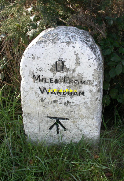Photo 6"x4" Old Milestone by the A351, south of Stoborough Green Creech Bottom c2006