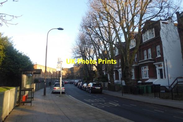 Photo 6"x4" Bus stop along Broadhurst Gardens Hampstead\/TQ2685 c2017