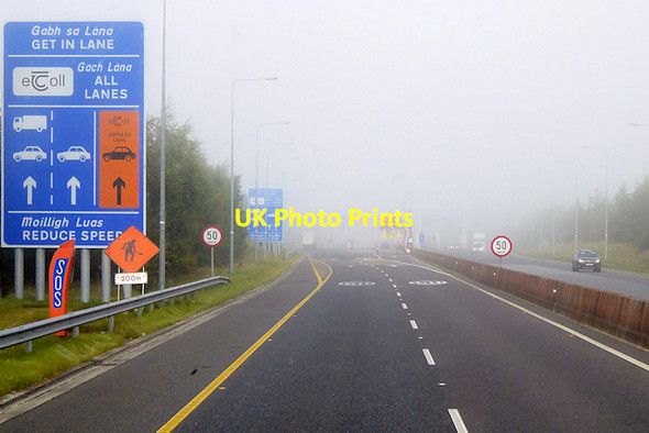 Photo 6"x4" M3 Motorway approaching Grange Toll Plaza Bohermeen c2017