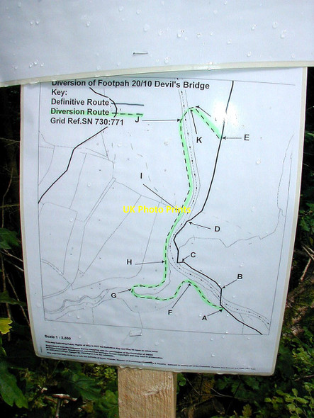 Photo 6"x4" Plan accompanying an order to divert the Devil's Bridge footpath Devil's Bridge\/Pontarfynach c2002