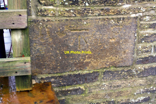 Photo 6"x4" Benchmark on Fieldhead Farm house Upper Marsh c2017