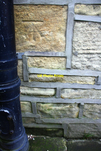 Photo 6"x4" Benchmark on #144 Guard House Road Keighley c2017