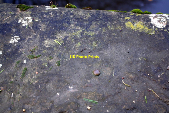 Photo 6"x4" Benchmark on concrete canal side at Leache's Bridge Keighley c2017