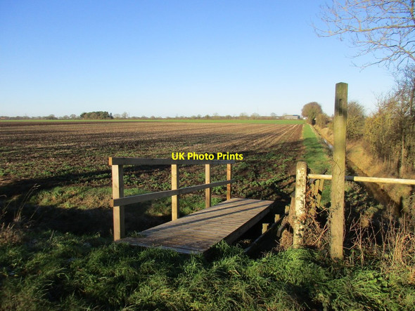 Photo 6"x4" Footbridge over a roadside drain, Rytham Gate Bielby c2017