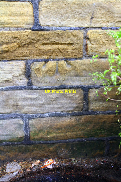 Photo 6"x4" Benchmark on Shipley Station booking office Shipley\/SE1437 c2017