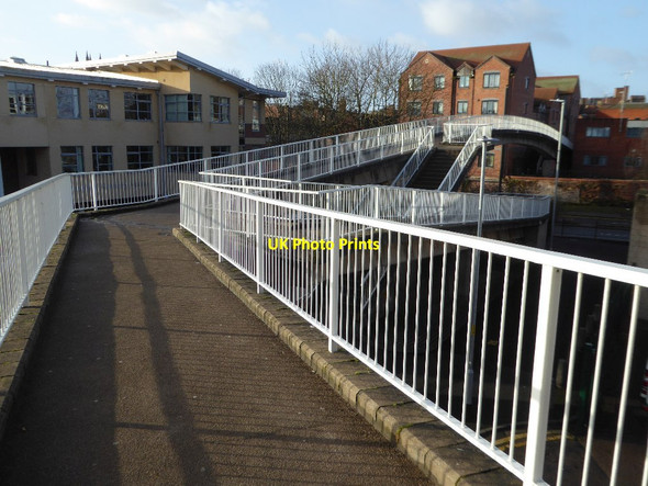 Photo 6"x4" Footbridge crossing City Walls Road Worcester c2018
