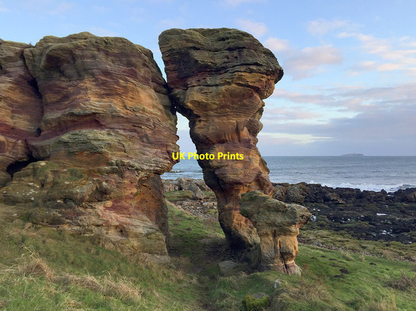 Photo 6"x4" Rock tower at Caiplie Coves Anstruther Easter c2018