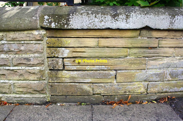 Photo 6"x4" Benchmark on Mornington Villas wall Bradford\/SE1632 c2017