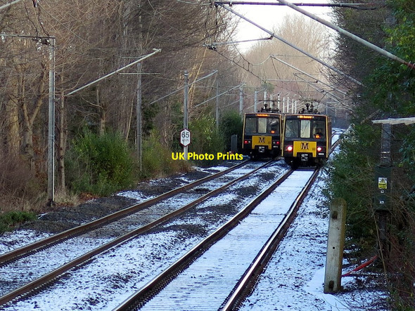 Photo 6"x4" Metro trains passing east of Hadrian Road Station Hebburn c2018