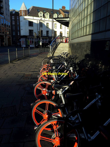 Photo 6"x4" Bikes for hire, Marlborough Crescent Newcastle upon Tyne c2018