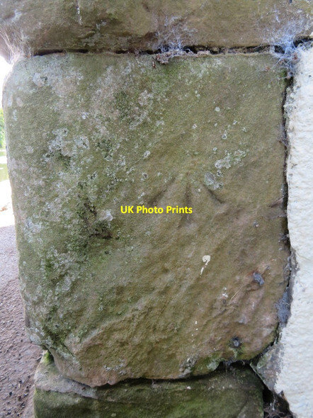 Photo 6"x4" Weathered bench mark on Swift's Lane Bridge Litherland c2017