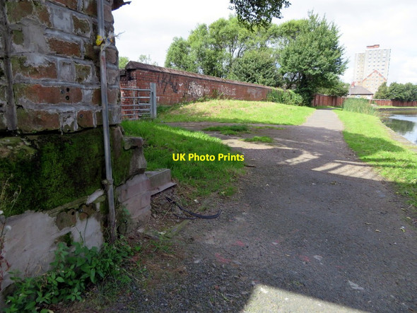 Photo 6"x4" Below the footbridge, and a bench mark Bootle\/SJ3394 c2017