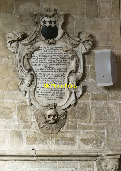 Photo 6"x4" St Wulfram, Grantham - Wall monument Grantham c2017 P1