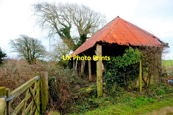 Photo 6"x4" Derelict Field Barn Axmouth c2018