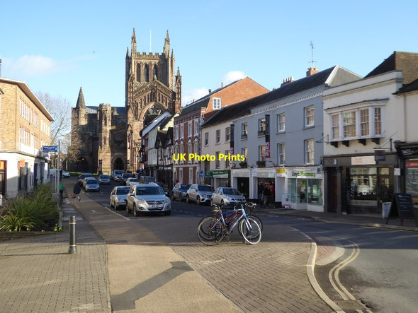 Photo 6"x4" King Street and Hereford Cathedral Hereford c2018