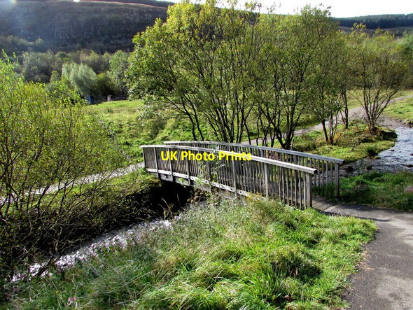 Photo 6"x4" Wooden bridge over a stream in Clydach Vale Country Park Tonypandy c2017