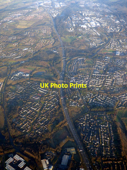 Photo 6"x4" Cumbernauld from the air Blackwood\/NS7274 c2017