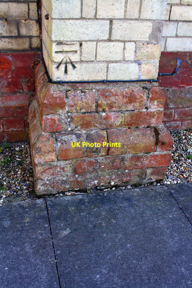 Photo 6"x4" Benchmark on buttress of New Testament Church of God Leicester c2017