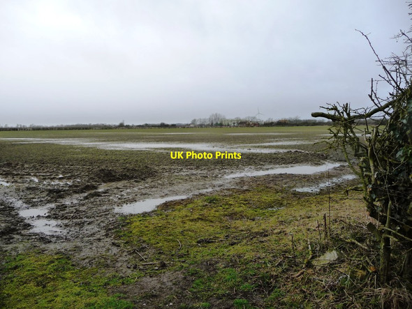 Photo 6"x4" Waterlogged farmland, west of Mill Lane Bennetland c2018