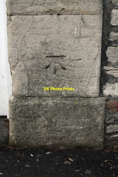 Photo 6"x4" Benchmark on wall beside gate to #25 Ashley Road Bristol c2018