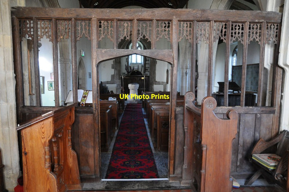Photo 6"x4" Rood screen in Priddy church Priddy c2018