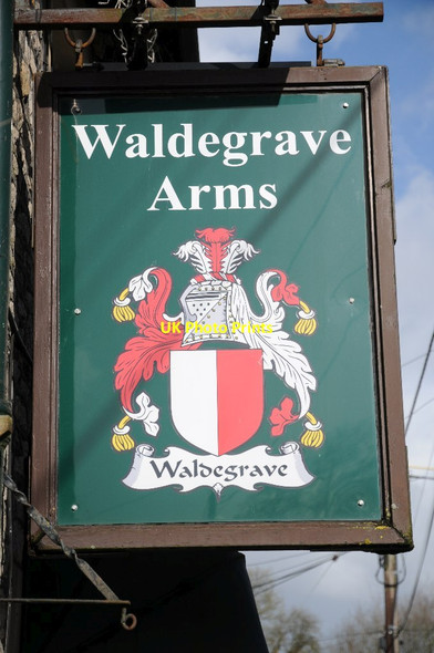 Photo 6"x4" Inn sign of the Waldegrave Arms Chewton Mendip c2018