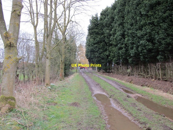 Photo 6"x4" Bridleway and the farmyard at Home Farm, Ompton Ompton c2018