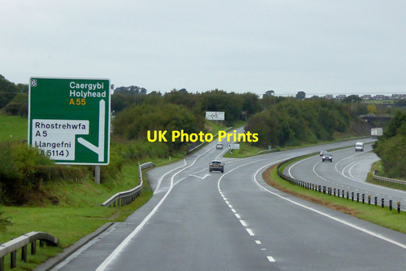Photo 6"x4" North Wales Expressway, Westbound Exit at Junction 6 Llangefni c2017