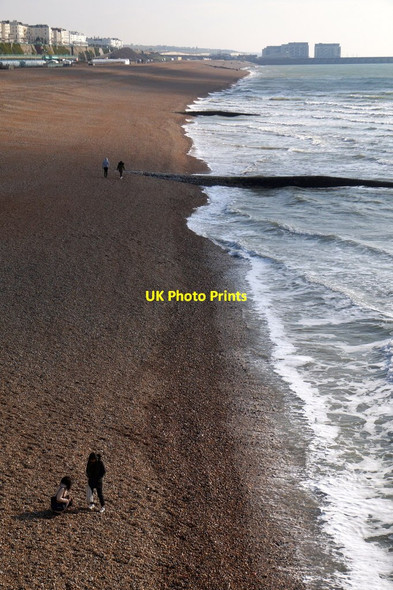 Photo 6"x4" Brighton beach from the Palace Pier Kemp Town c2018