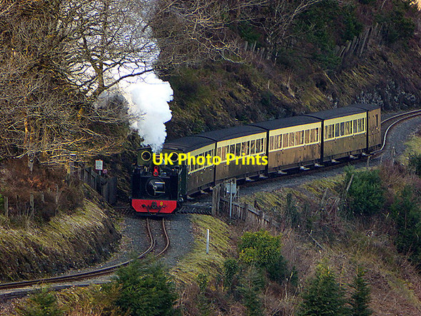 Photo 6"x4" No.8 and train on the crossing by Coed Tynycastell Devil's Bridge\/Pontarfynach c2018