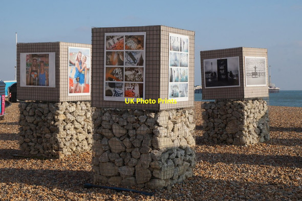Photo 6"x4" Art installation on Brighton beach Hove c2018