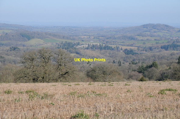 Photo 6"x4" View to Whitbourne Hall Bromyard Downs c2018