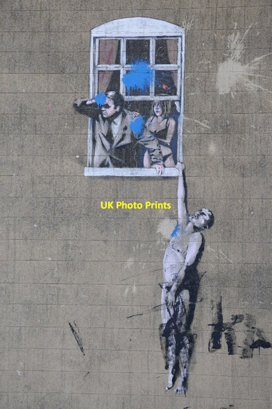 Photo 6"x4" Vandalised Banksy Bedminster c2018