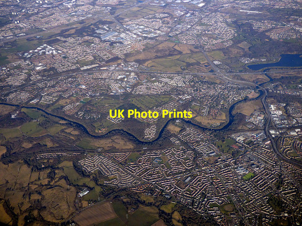 Photo 6"x4" Blantyre and the River Clyde from the air Dalton\/NS6658 c2018 P1