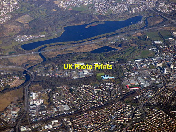 Photo 6"x4" Burnbank and Strathclyde Loch from the air Hamilton\/NS7255 c2018