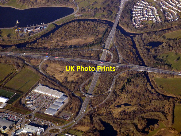 Photo 6"x4" The M74 Junction 6 (Hamilton) from the air Hamilton\/NS7255 c2018