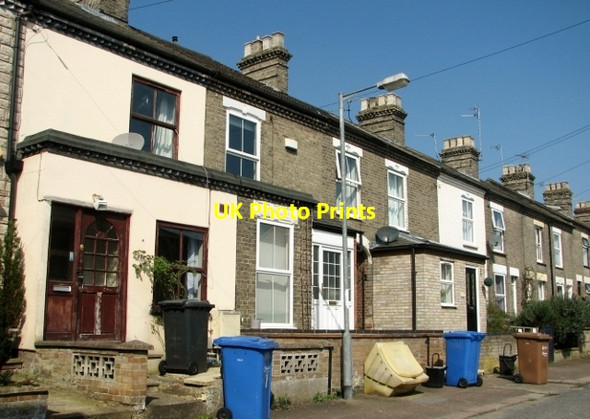 Photo 6"x4" Terraced cottages in Winter Road Norwich c2018 P2