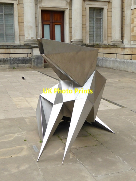 Photo 6"x4" Stainless steel sculpture outside the Ashmolean Oxford\/SP5106 c2018