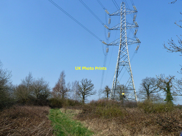 Photo 6"x4" Pylon by footpath Twineham Green c2011