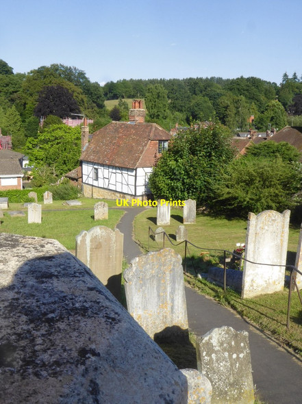 Photo 6"x4" Westerham: Church Cottage and St Mary's churchyard (2) Westerham c2018