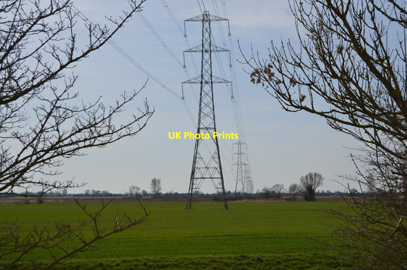 Photo 6"x4" Transmission lines and pylons Bonnington\/TR0535 c2018