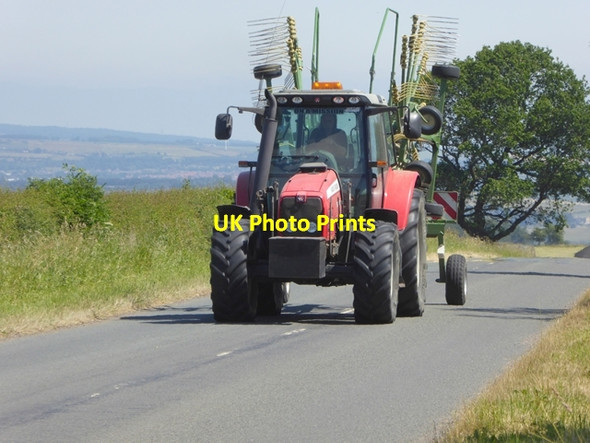 Photo 6"x4" Tractor on the road near Woodland village Copley\/NZ0825 c2018